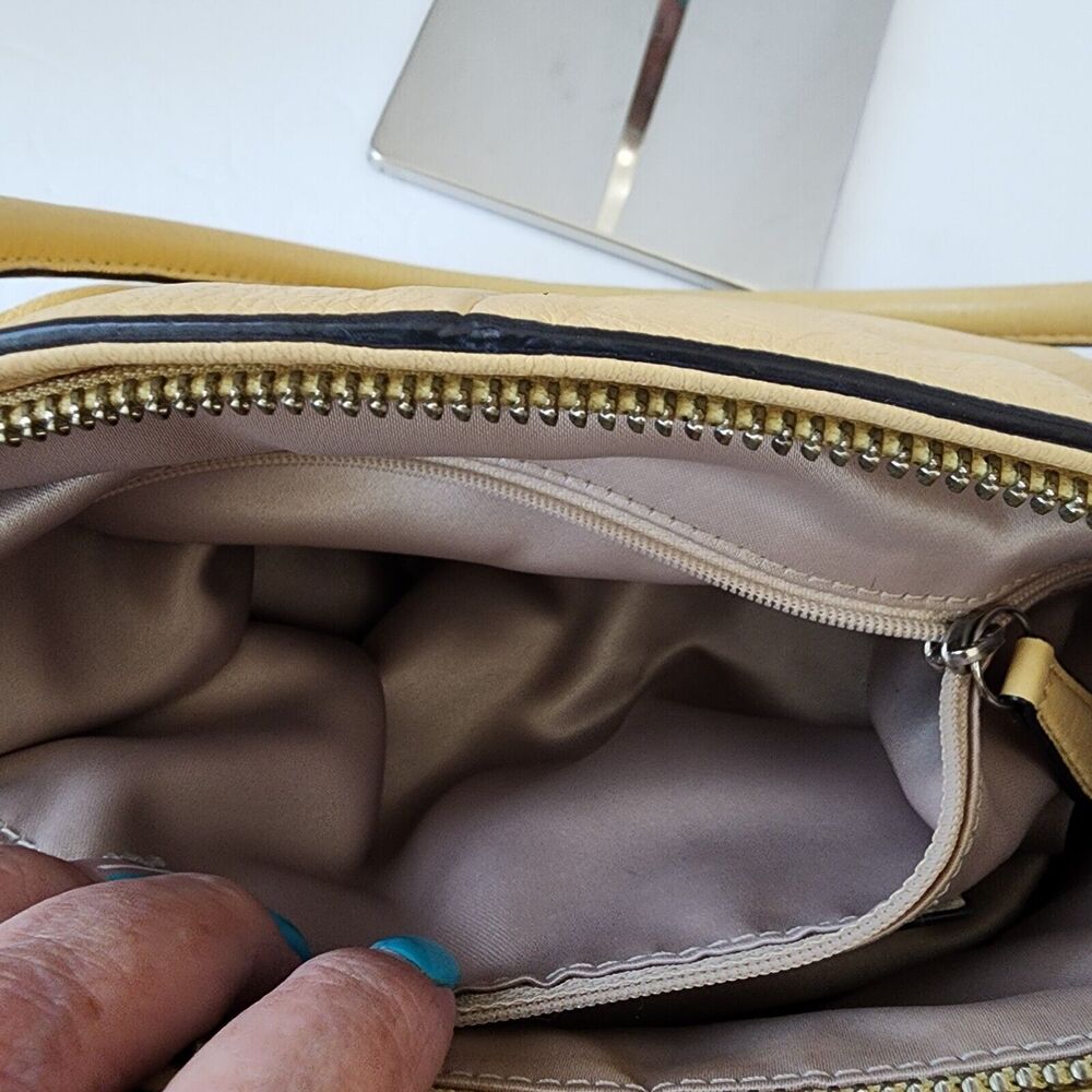 Coach Madison Kara Handbag Canary Yellow Pebbled  Leather  M1220-22262 - Picture 13 of 16